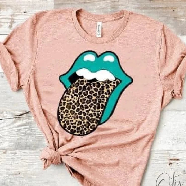 Leopard Tongue and Teal Lips
