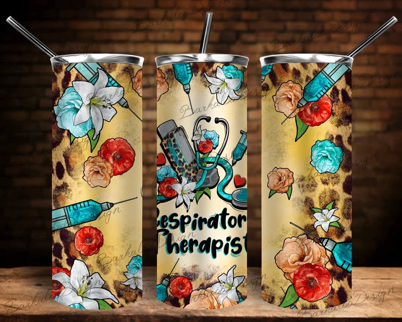 RT Tumbler - Floral Leopard