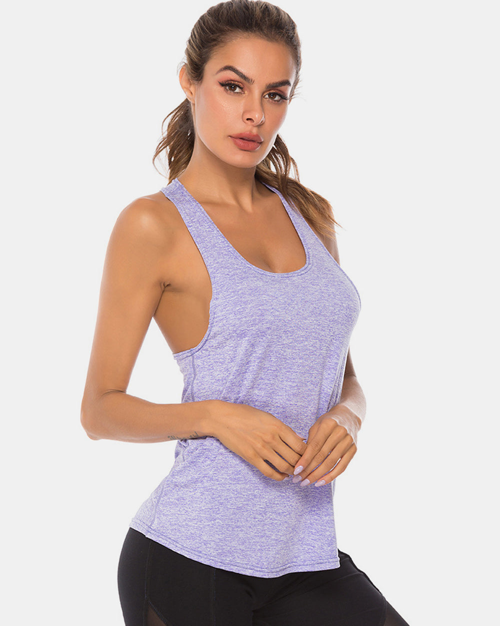 Scoop Neck Wide Strap Active Tank