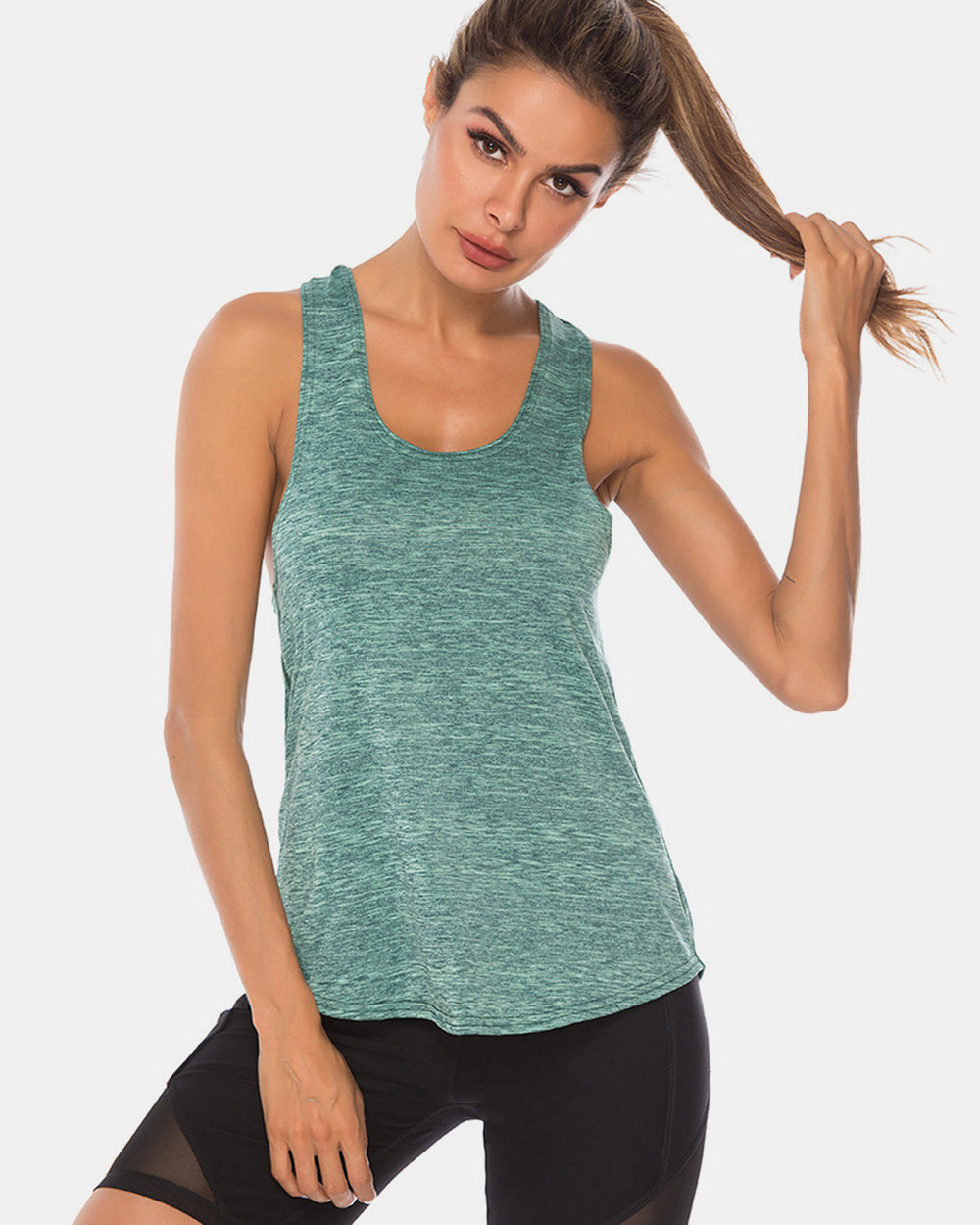 Scoop Neck Wide Strap Active Tank