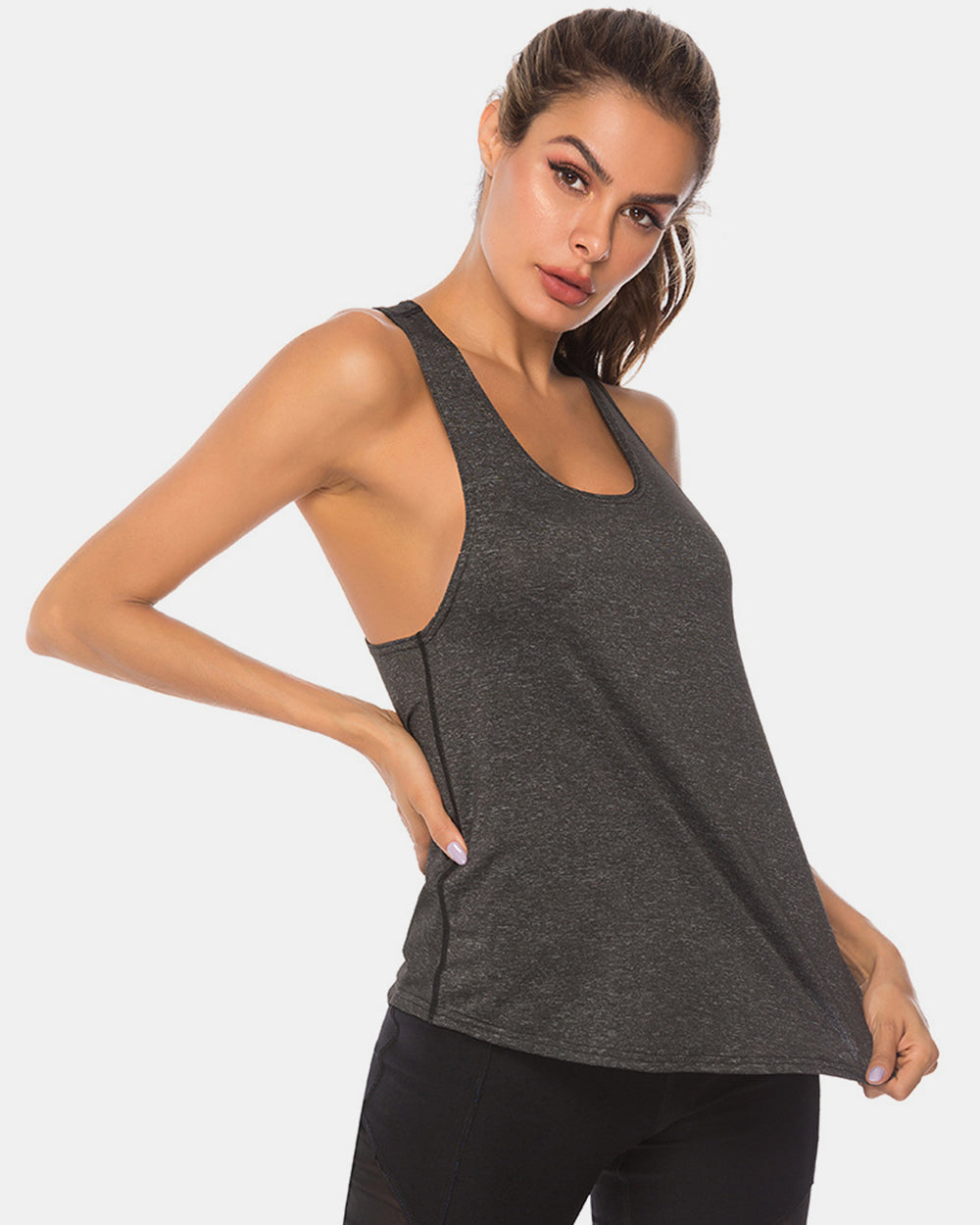 Scoop Neck Wide Strap Active Tank