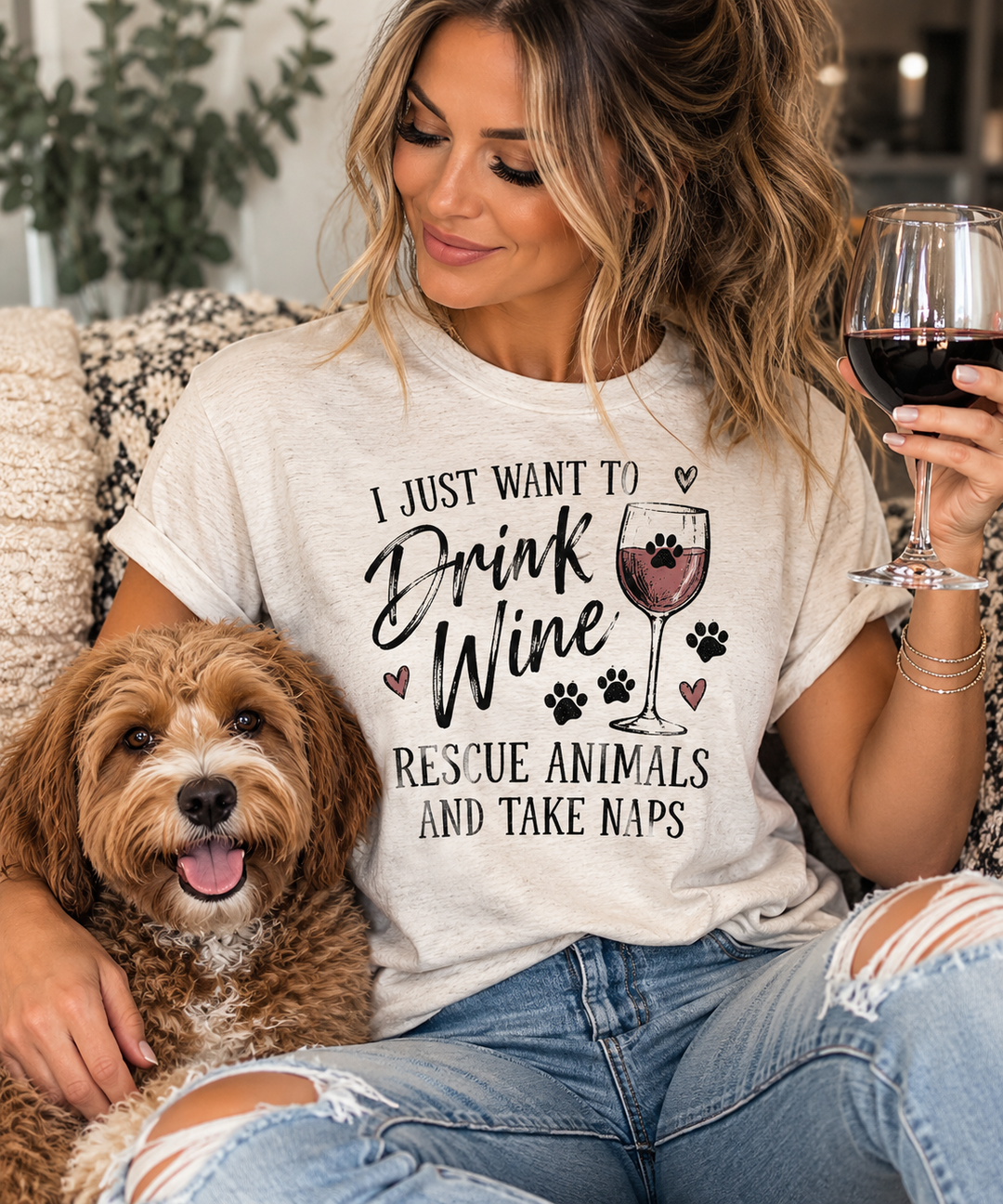 Drink Wine Rescue Animals Take Naps