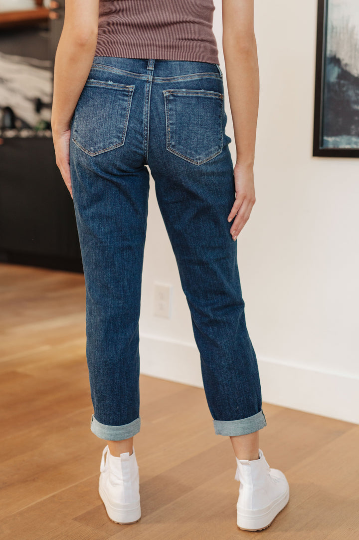 London Midrise Cuffed Boyfriend Jeans