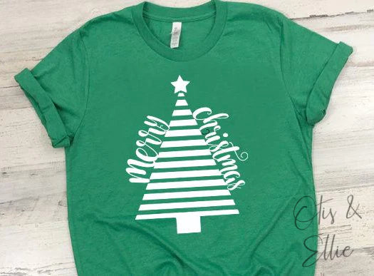 Merry Christmas Striped Tree
