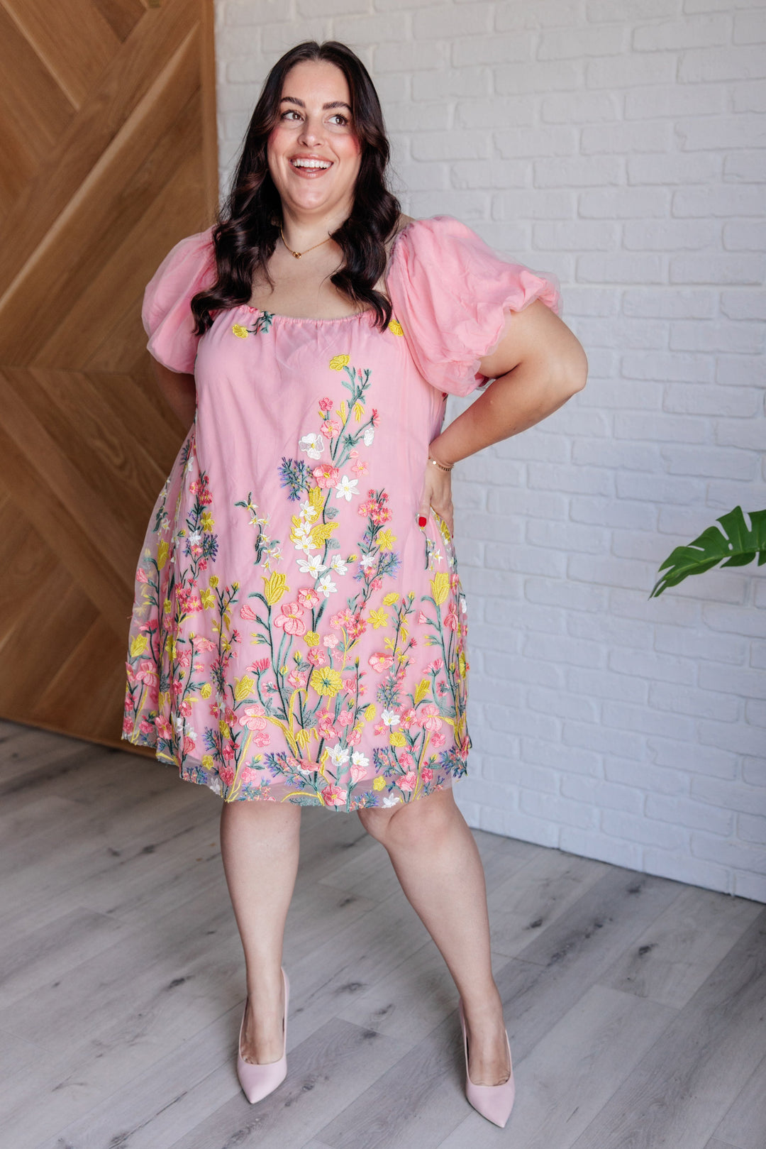 She's Blooming Balloon Sleeve Dress