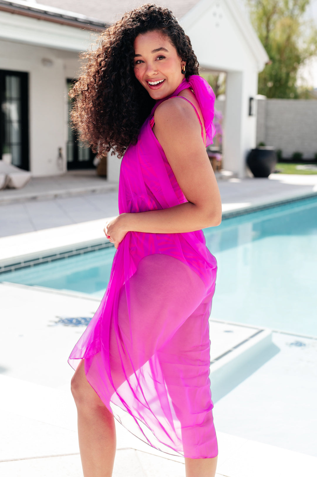 Wrapped In Summer Versatile Swim Cover in Pink