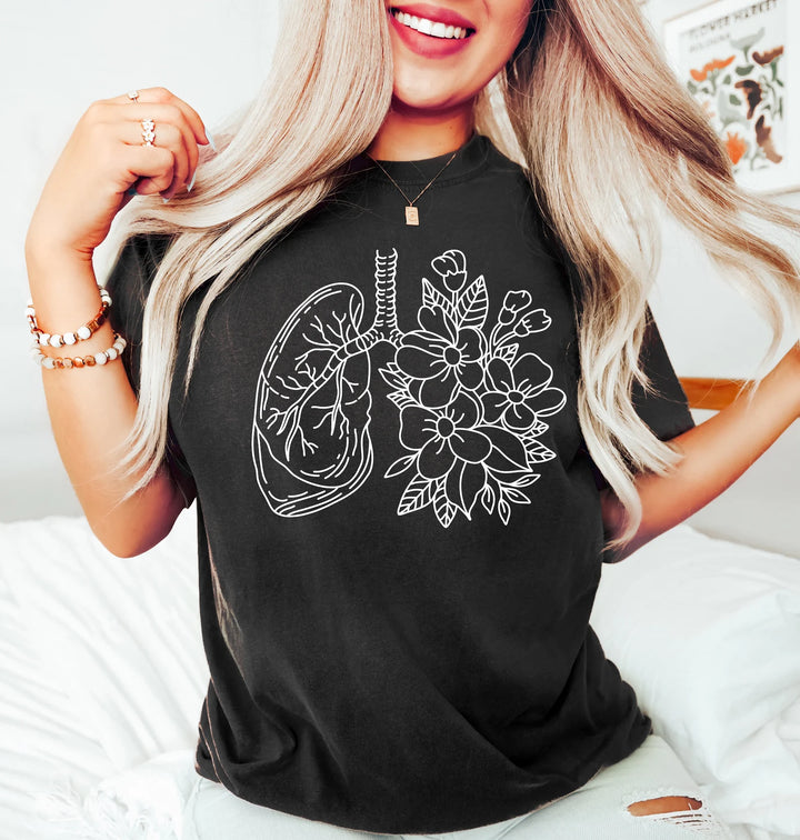 Floral Lungs - White Print