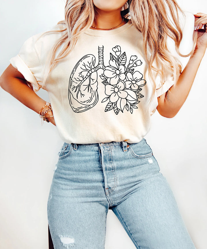 Floral Lungs - Black Print