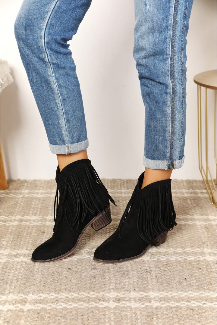 Women's Fringe Cowboy Western Ankle Boots