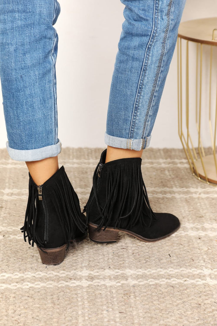 Women's Fringe Cowboy Western Ankle Boots