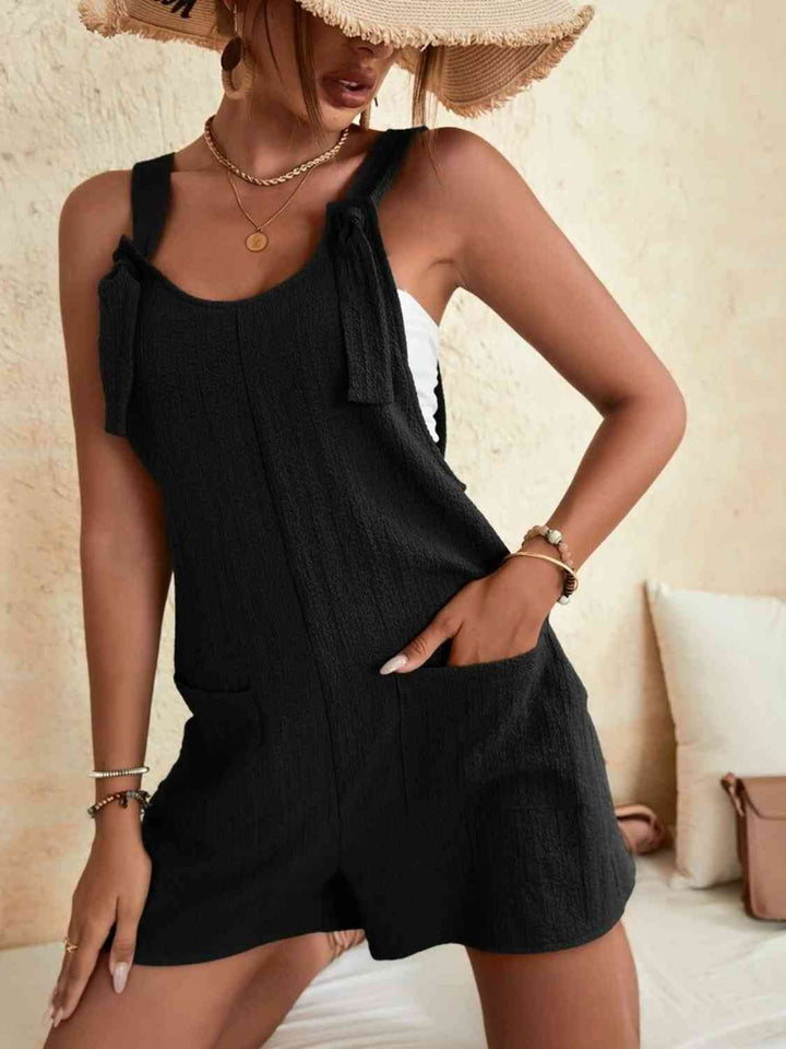 Scoop Neck Romper with Pockets