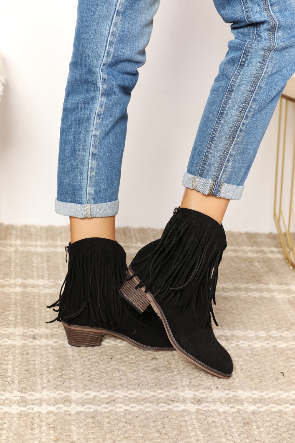 Women's Fringe Cowboy Western Ankle Boots