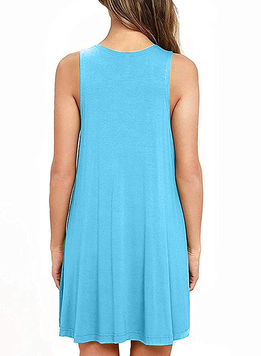 Round Neck Sleeveless Dress with Pockets