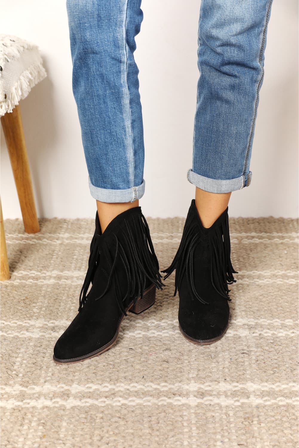 Women's Fringe Cowboy Western Ankle Boots