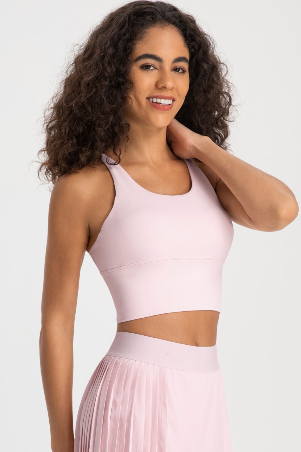 Crisscross Back Ladder Detail Sports Bra