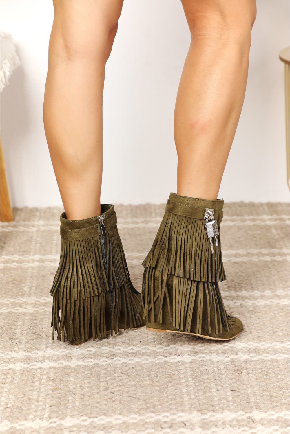 Women's Tassel Wedge Heel Ankle Booties