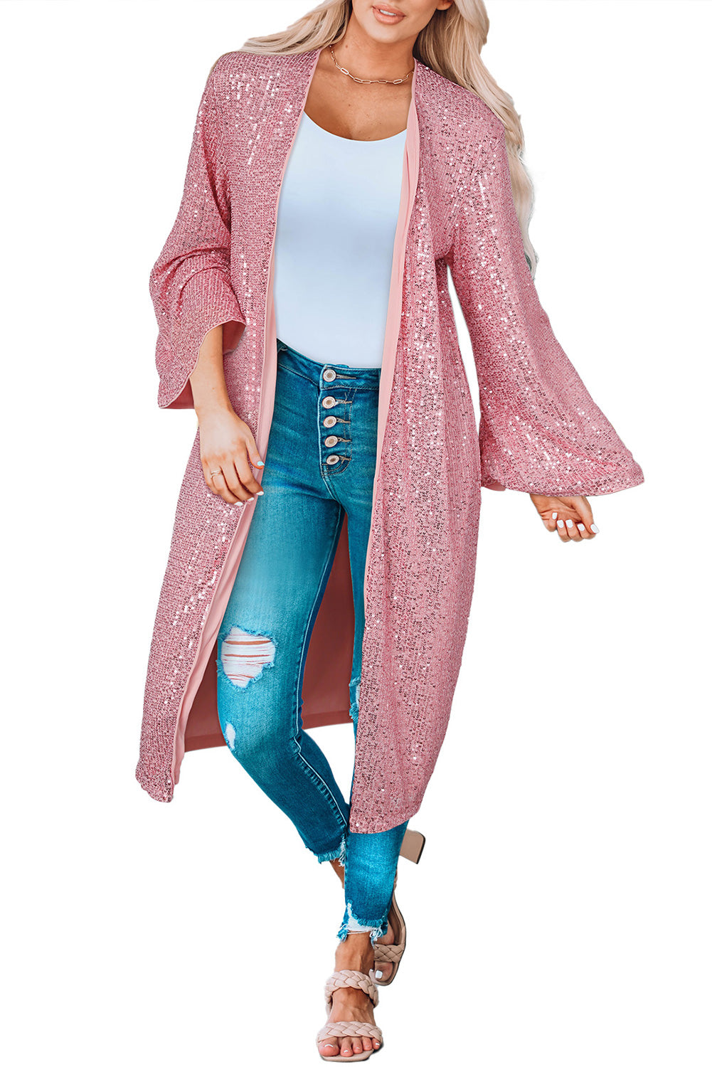 Pink clearance duster cardigan