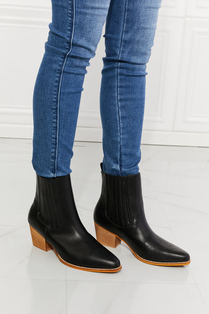 Love the Journey Stacked Heel Chelsea Boot in Black