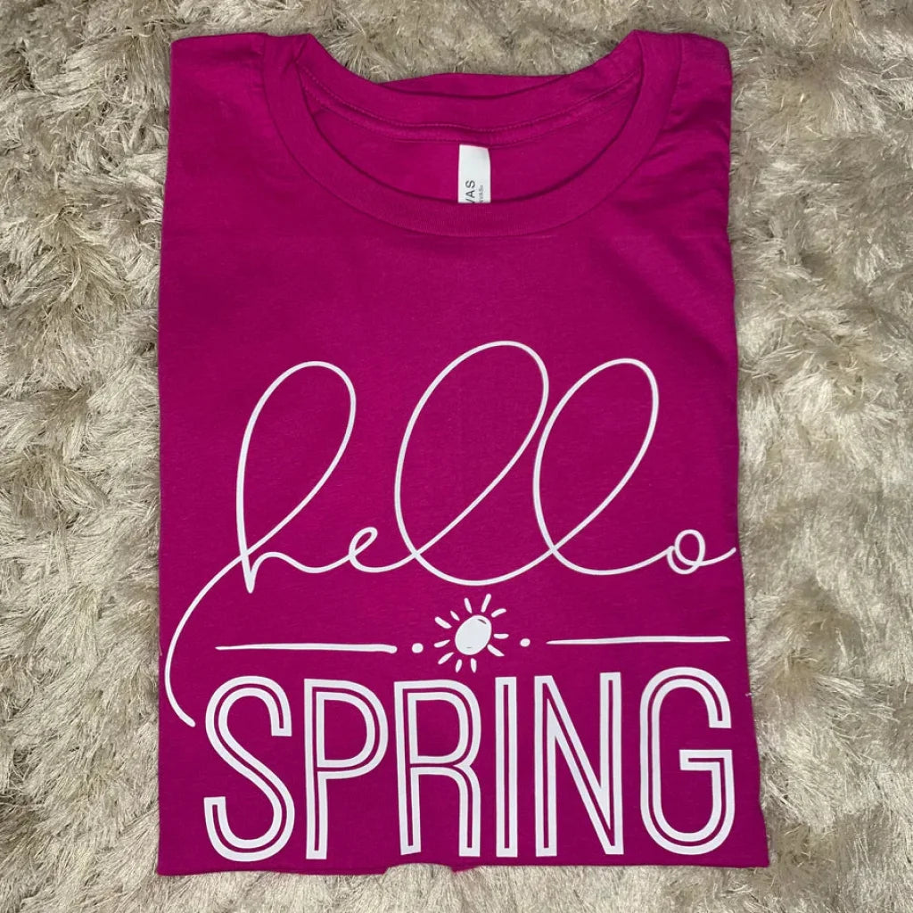 Hello Spring Custom Graphic Tee